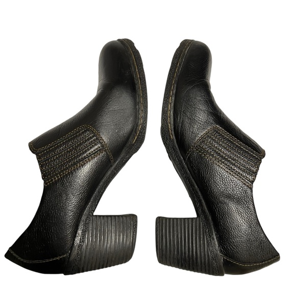 Bolo Black Leather Chunky Heel Booties Size 9 - Picture 3 of 9